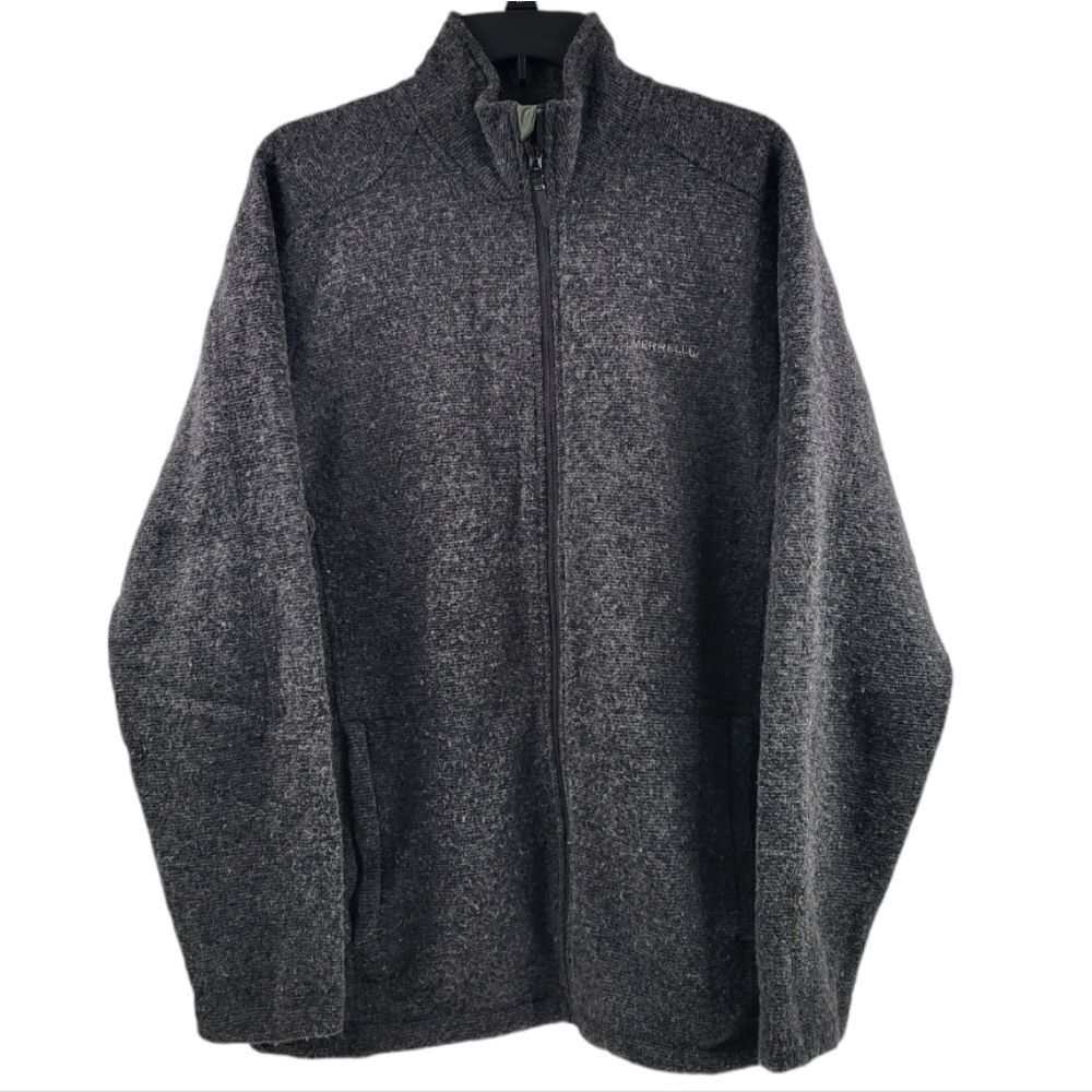 MERRELL AEROBLOCK WOOL BLEND FULL ZIP CASUAL OUTDOOR COAT JACKET SIZE LARGE.
